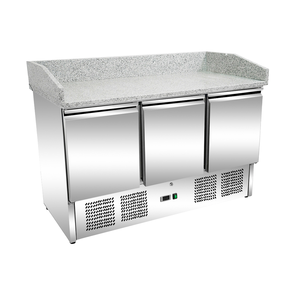 CNJT commercial refrigerator saladette counter with marble