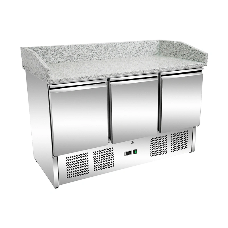CNJT commercial refrigerator saladette counter with marble